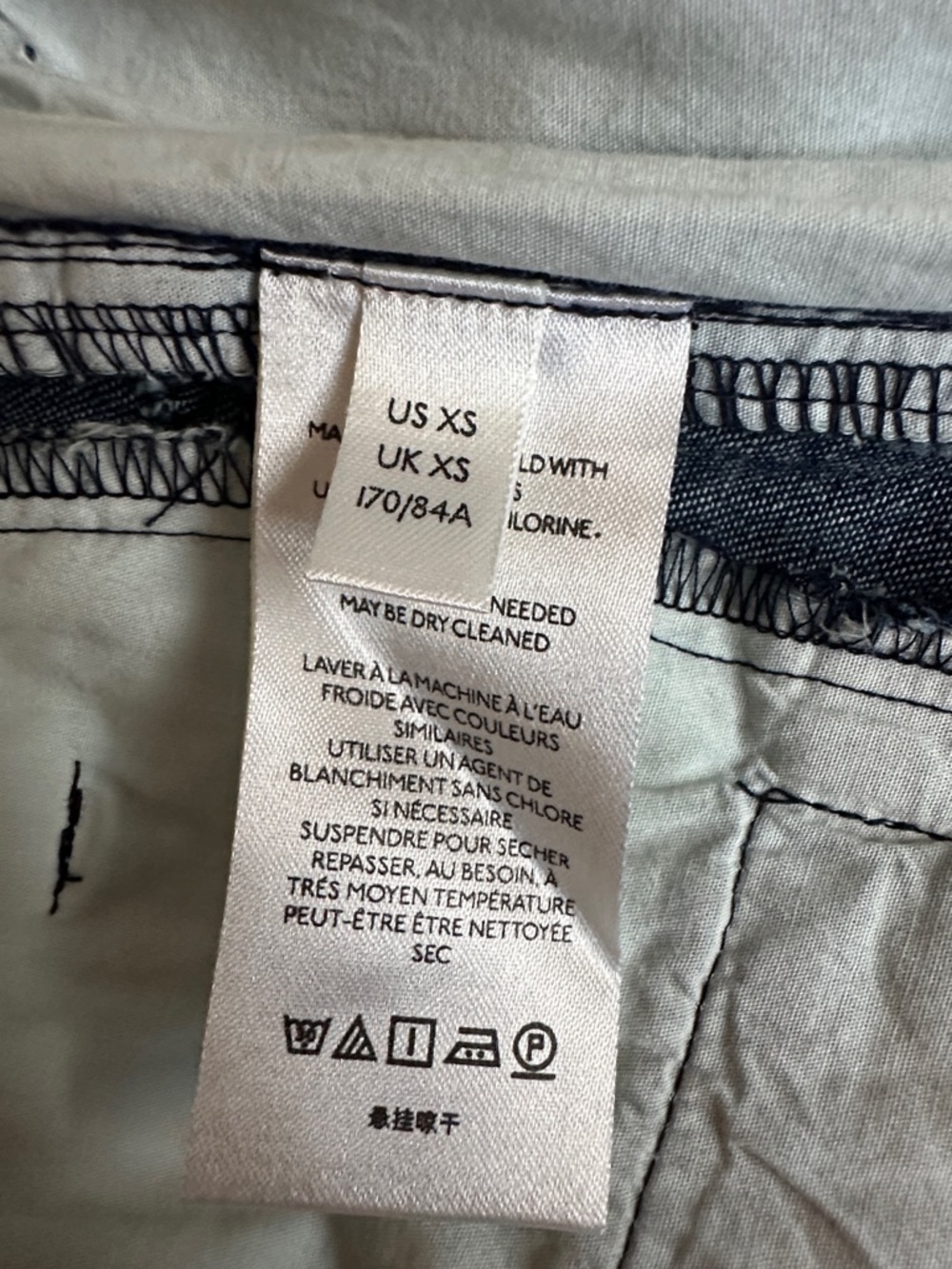 Pilcro Navy Embroidered Denim Mini Skirt -Preloved - Picture 14 of 15